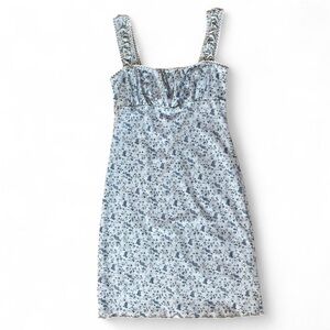 Vintage rocket Candy blue floral peasant style strap summer sun dress